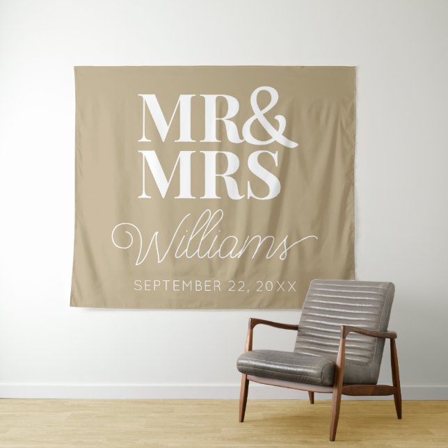 Frau Wedding Brautparty Moderner Hintergrund Wandteppich (Beispiel (Horizontal))