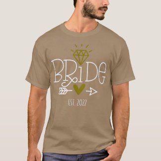 Frau Wedding Bride Est 2022 Braut Bachelorette T-Shirt