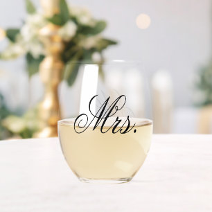 Frau Wedding Day Keepake Weinglas Ohne Stiel