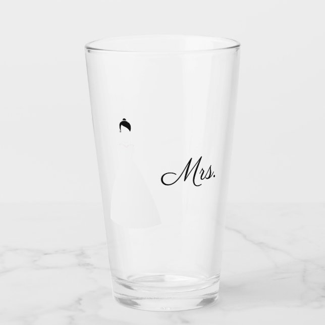 Frau Wedding Trinkglas Glas (Vorderseite)