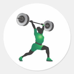 Frau Weightlift Runder Aufkleber