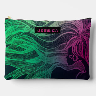 Frau wilde Neon-Haare Cool Personalisiert Zubehörtasche