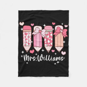 Frau Williams Lehrerin Valentins Bleistift Fleecedecke