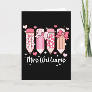 Frau Williams Lehrerin Valentinstag Bleistift Karte
