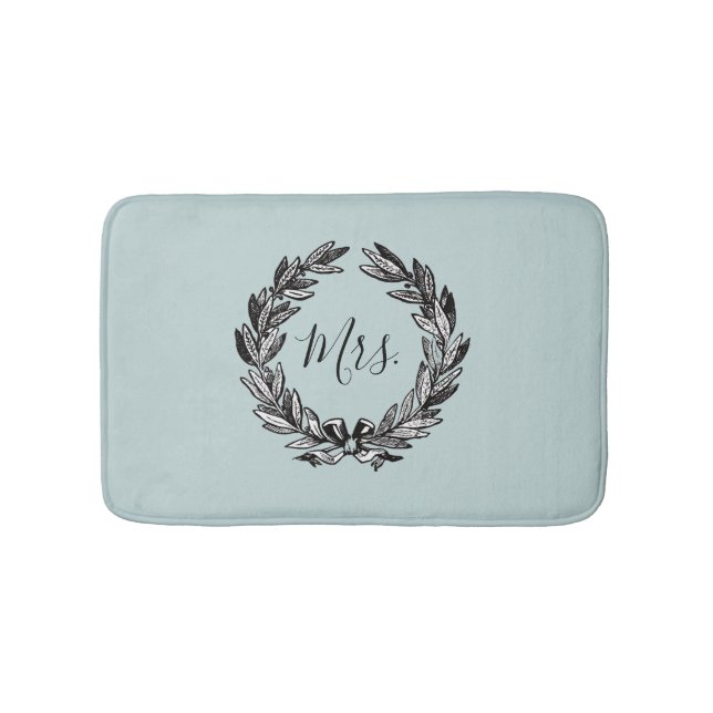 Frau Wreath Turquoise Bath Mat Badematte (Vorderseite)