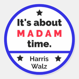 Frau-Zeit-Harris-Sticker Runder Aufkleber