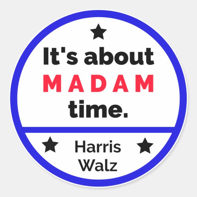 Frau-Zeit-Harris-Sticker Runder Aufkleber (Vorderseite)