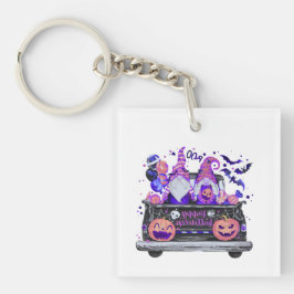 Frau zu Halloween Gnomes Lieferwagen Truck Hat Schlüsselanhänger