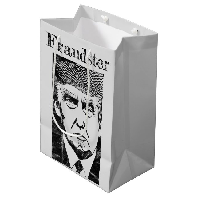 Fraudster Gift Bag Mittlere Geschenktüte (Vorderseite Schrägansicht)
