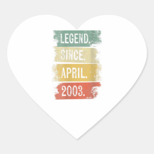 Frauen 17 Jahre alte Geschenke seit April 2003 Herz-Aufkleber