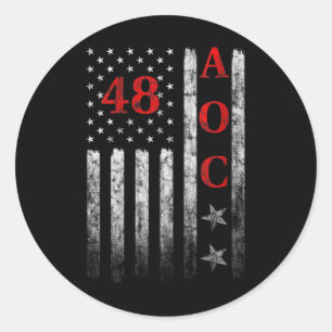 Frauen 2028 Aoc Präsident Vintage Fahne der amerik Runder Aufkleber