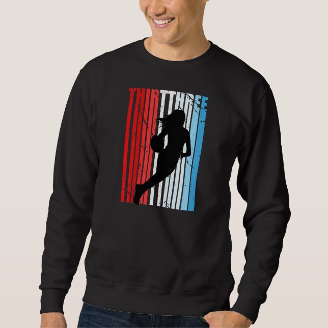 Frauen 33. Basketball Geburtstag Frauen Retro Vint Sweatshirt (Vorderseite)