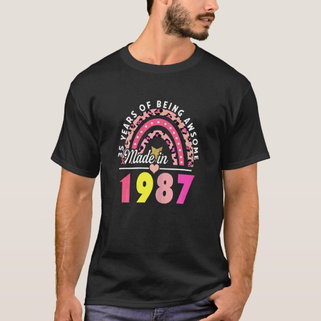 Frauen 35 Jahre Phantastischer Regenbogen aus Leop T-Shirt (Vorderseite)