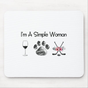 Frauen#39;s I#39;m A Simple Wine Hockey Dogs Mousepad
