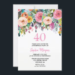 Frauen 40. Geburtstag Party Einladen Rosa Blume Einladung<br><div class="desc">Frauen 40. Geburtstag Party Einladen Rosa Blume Siehe Matching Collection in Store Design Courtesy von www.createthecut.com</div>