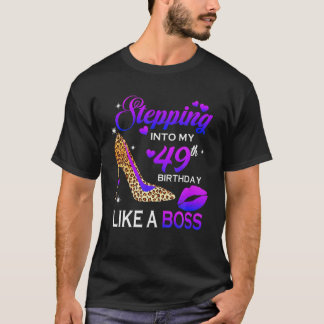 Frauen 49Geburtstagsgeschenke Treten in 49 Leopar T-Shirt