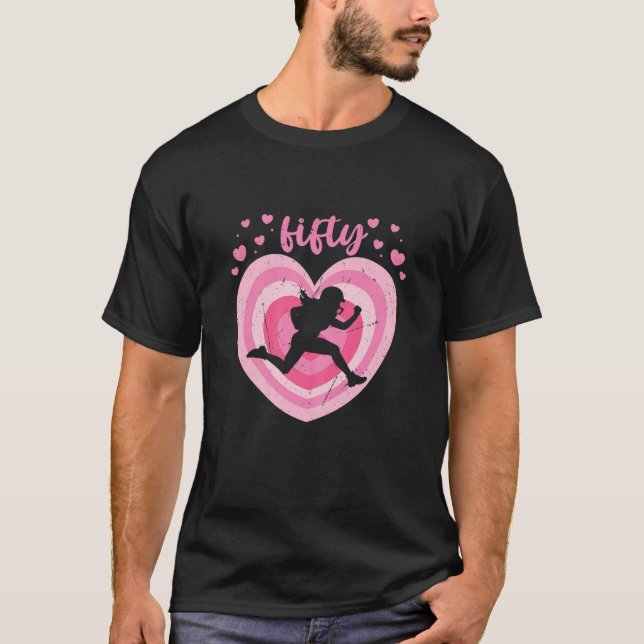 Frauen 50 Jahre Niedlicher amerikanischer Fußball  T-Shirt (Vorderseite)