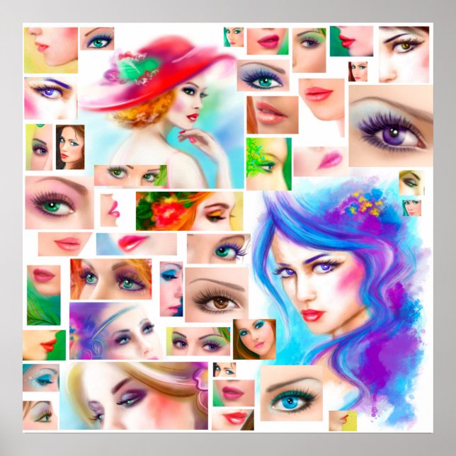 Frauen abstrakte Collage Poster (Vorne)