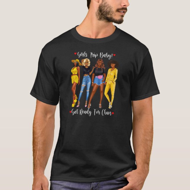 Frauen Afrikanische Amerikanermädchen Ausflug Blac T-Shirt (Vorderseite)