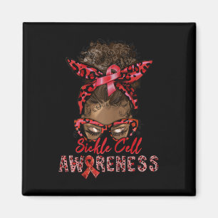 Frauen Afro Black African Messy Bun Leopard Sickle Magnet