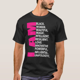 Frauen Afro Girl I Bin Black Woman Schöne Magie T-Shirt