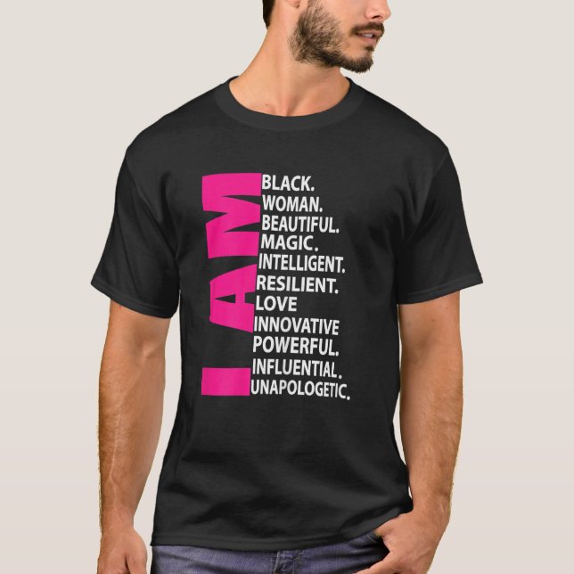 Frauen Afro Girl I Bin Black Woman Schöne Magie T-Shirt (Vorderseite)