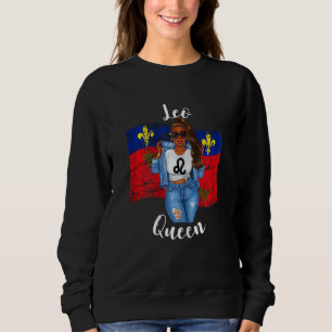 Frauen Afro Guadeloupe Löwe Königin Flagge der sch Sweatshirt
