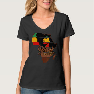 Frauen Afro Melanin Black Educator Zurück Geschich T-Shirt