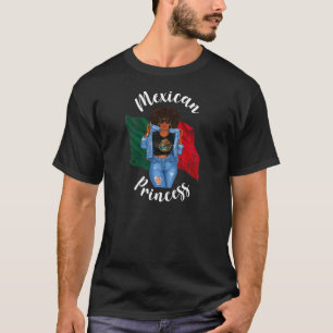 Frauen Afro mexikanische Prinzessin Mexiko Flaggen T-Shirt