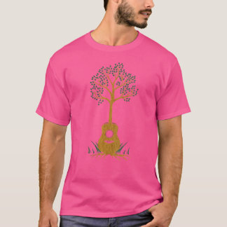 Frauen Akustische Gitarre Tree Musiker Gitarrist - T-Shirt