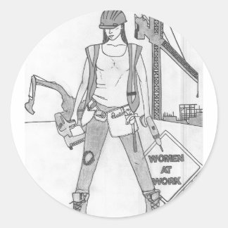 Frauen am Arbeitsplatz Runder Aufkleber
