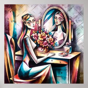 Frauen am Dressing Table Moderne Abstrakte Schönhe Poster