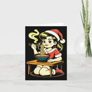 Frauen Anime Ramen Weihnachten Kawaii Santa Mädche Karte
