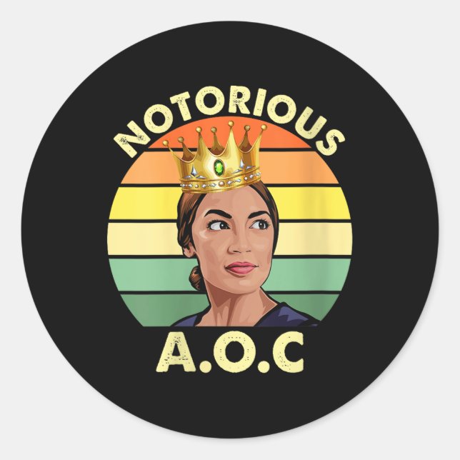 Frauen Aoc Alexandria Ocasio-cortez First Female P Runder Aufkleber (Vorderseite)