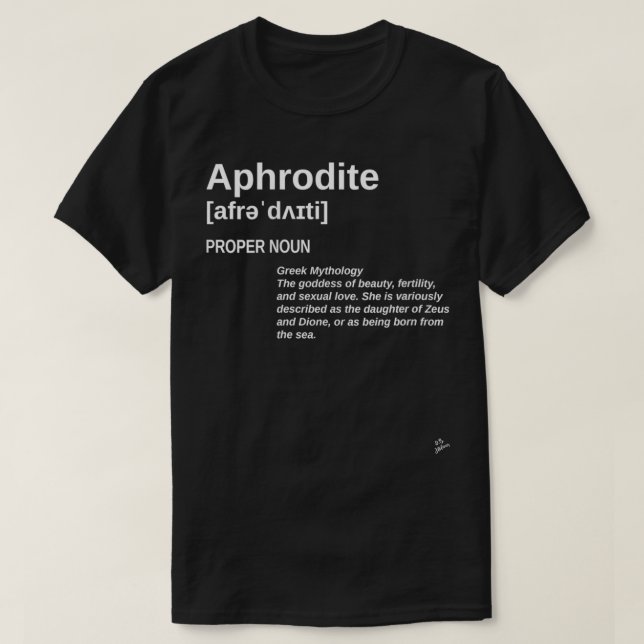Frauen Aphrodite Definition Göttin der Schönheit v T-Shirt (Design vorne)