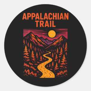 Frauen Appalachian Trail Wanderabenteuer Retro Mic Runder Aufkleber