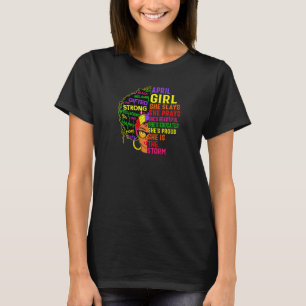 Frauen April Girl She Slays & Prays April Birthda T-Shirt
