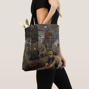 Frauen arbeiten in einer Munitionsfabrik WW1 1918 Tasche