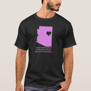 Frauen Arizona Girl Staat Karte Herzstück Niedlich T-Shirt