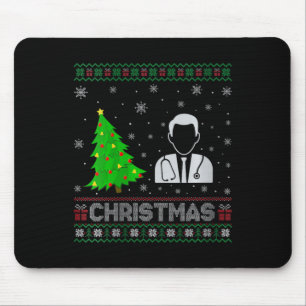 Frauen Ärztin Weihnachtsbaum Lighting Ugly Weihnac Mousepad