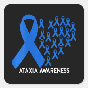 Frauen Ataxia Sensibilisierung blaue Band Geschenk Quadratischer Aufkleber