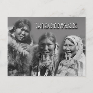 Frauen auf der Insel Nunivak, Alaska Postkarte
