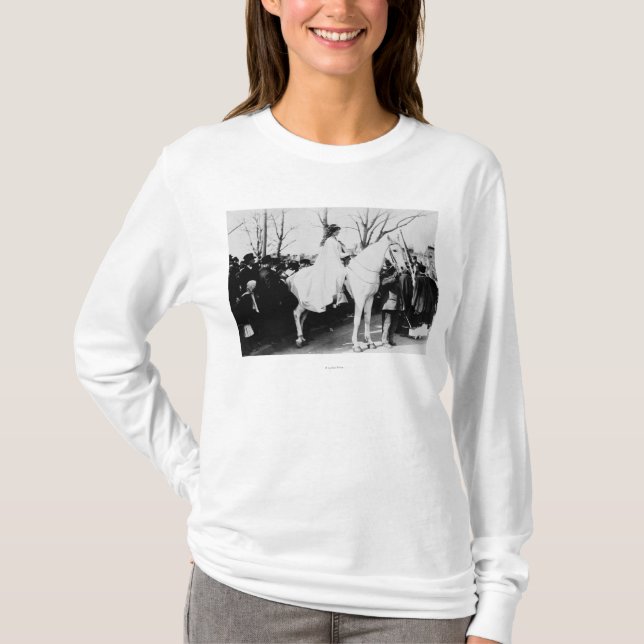Frauen auf der Trauerparade der Pferde Fotograp T-Shirt (Vorderseite)