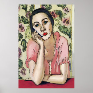 Frauen auf Handy Abstrakt, Matisse-Stil Poster