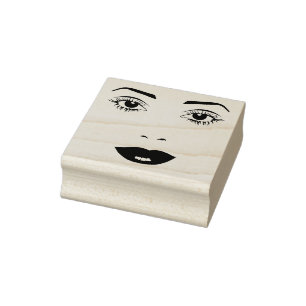 Frauen Augen Lippen Gesichtsmaske Kunst Gummistempel