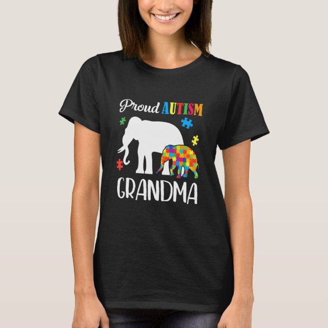 Frauen Autismus Bewusstsein Proud Autismus Oma T-Shirt (Vorderseite)