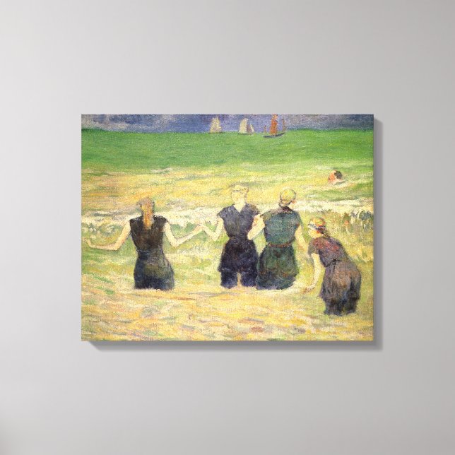 Frauen baden Dieppe von Paul Gauguin Leinwanddruck (Vorderseite)