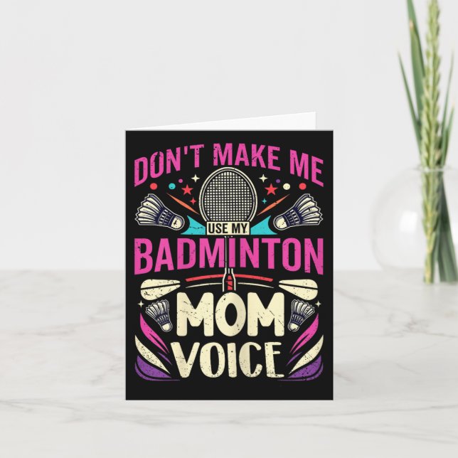 Frauen Badminton Mama Voice - Mutter Shuttle Karte (Vorderseite)