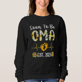 Frauen bald Oma 2023 Sonnenblumen Neues Oma 2 Sweatshirt