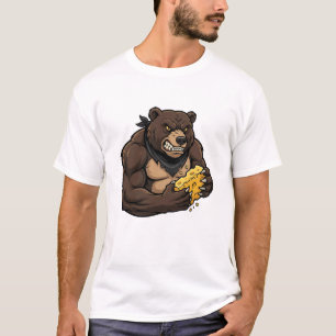 Frauen Bär isst Käse T-Shirt